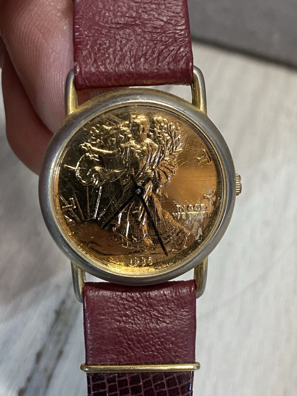 Liberty Walking Half Dollar Consort Watch Japanese Quartz Movement Needs Battery